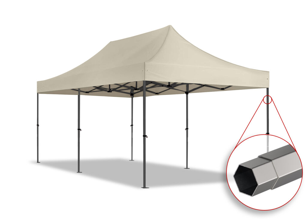 ABCCANOPY 3x6M Pop Up Gazebo Canopy Commercial Tents Market stall with 4 Removable Sidewalls and Roller Bag Bonus 4 Weight Bags (Grey)