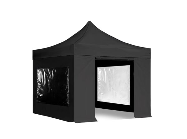 3×3-Professional-Gazebo-With-Windows-Black