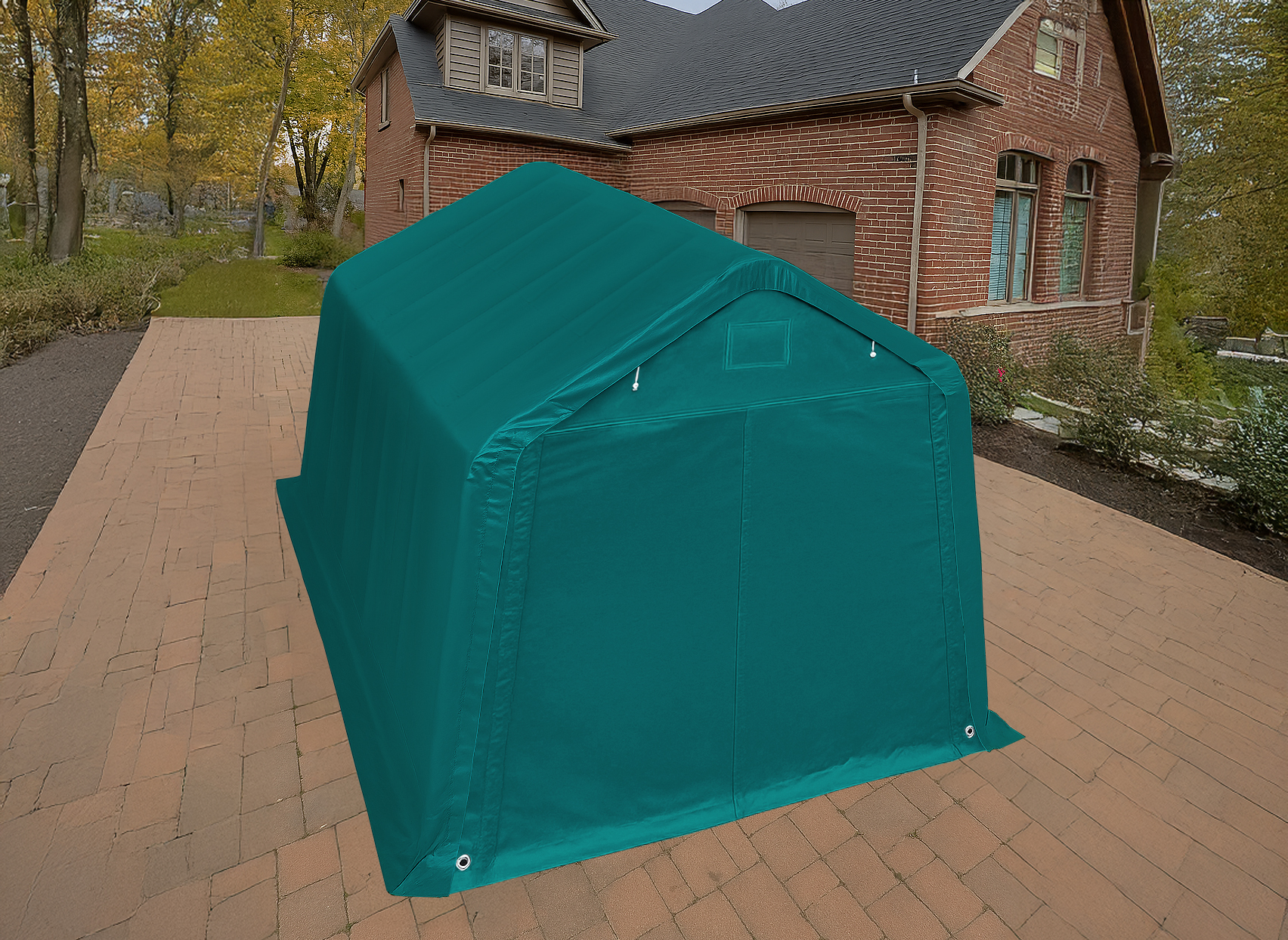 3.3x6m Green PVC 800 Carport-2