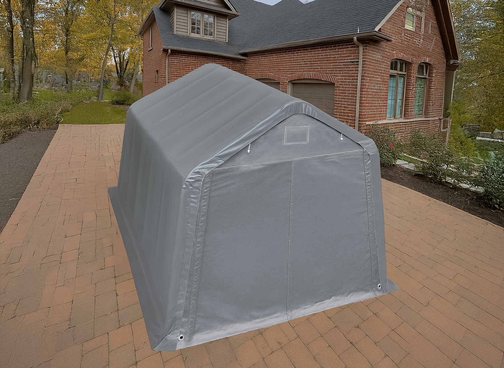 3.3x6m Grey PVC 800 Carport-2