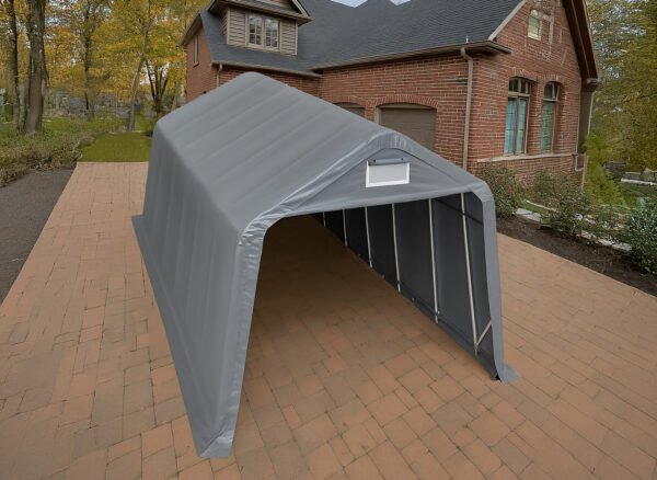 3.3×7.2m Grey PVC 800 Carport