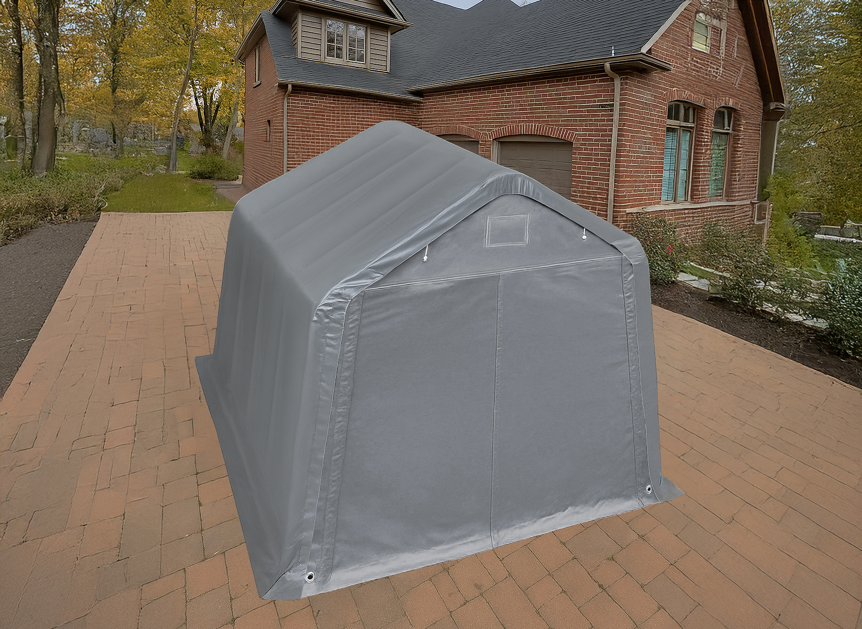 3.5x5m Grey PVC 800 Carport-2