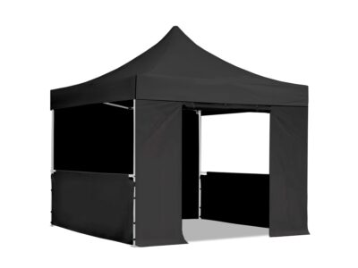 3x3m Pop Up Gazebo Premium 4 half sides Black