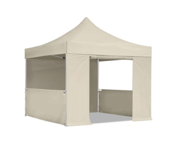 3x3m-Gazebo-OpenDoor-HalfWall-Cream 3x3m-Gazebo-OpenDoor-HalfWall-Cream