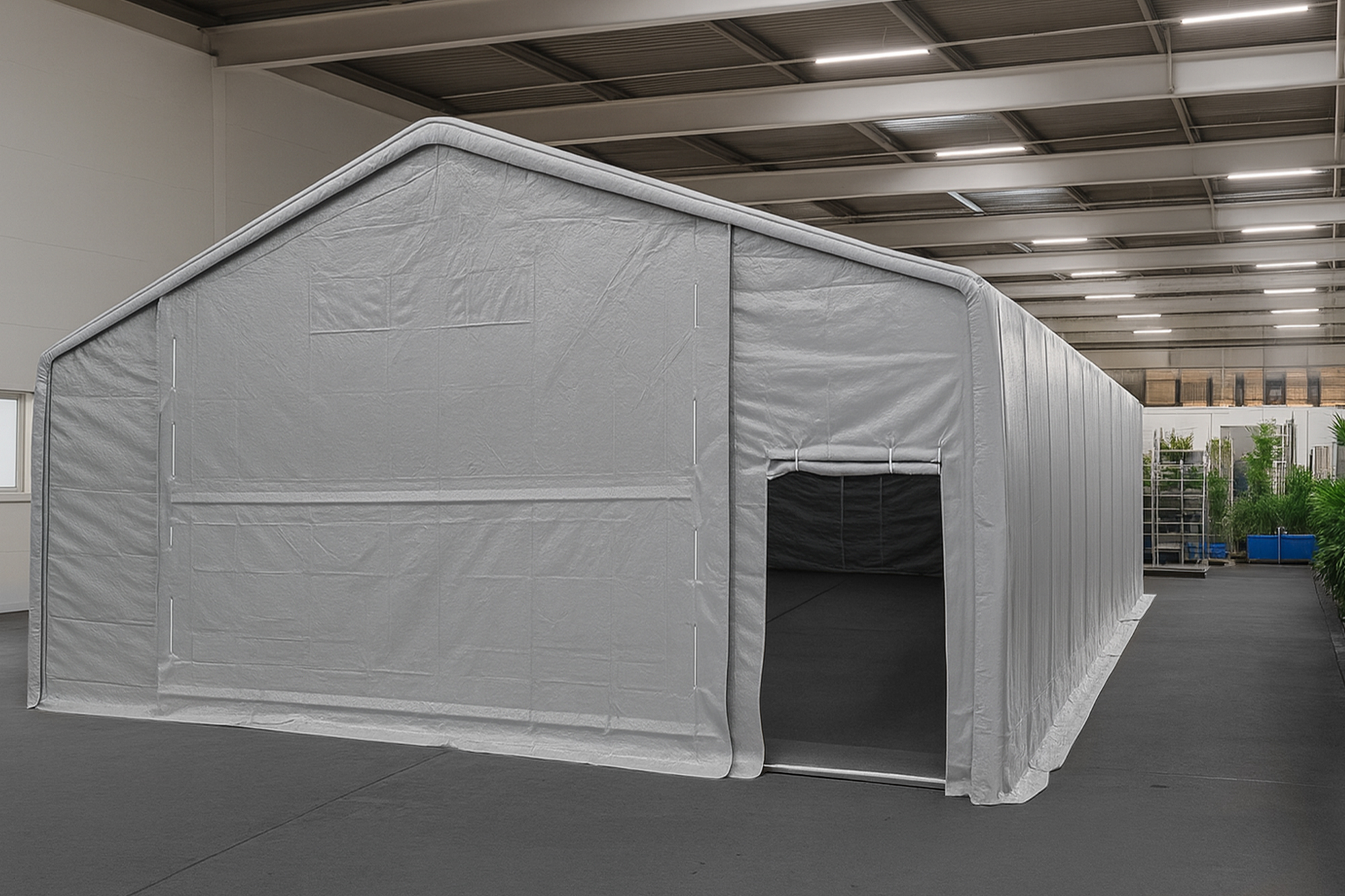 Side view industrial tent