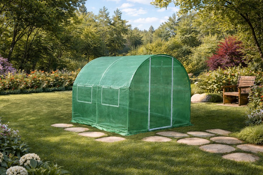 2x3m Green poly tunnel closed door