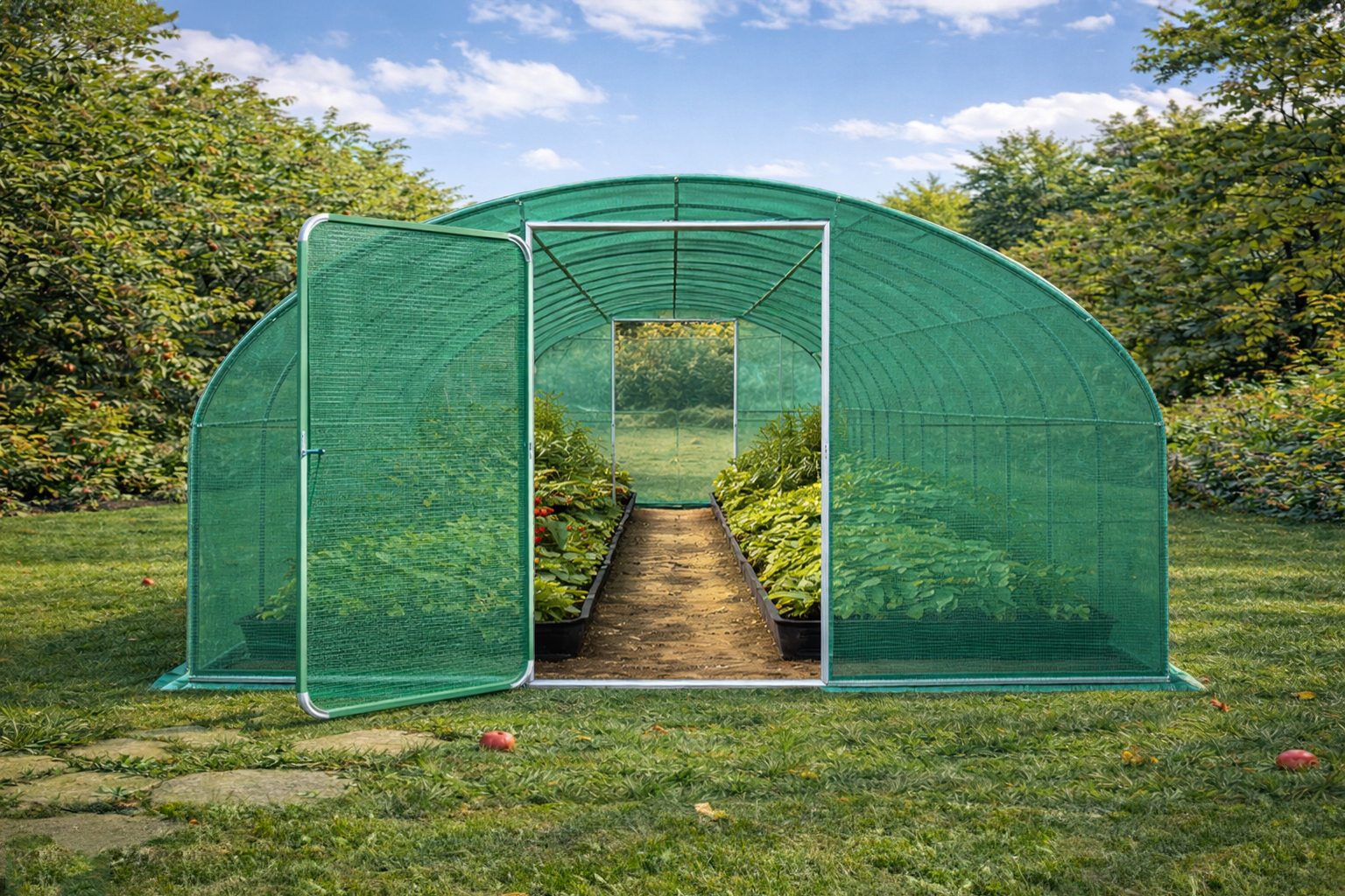 4x8m poly tunnel Front Green 4x8m poly tunnel Front Green
