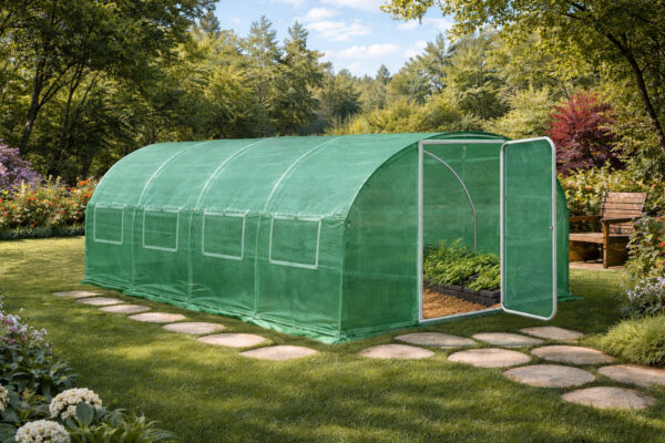3x4m Green poly tunnel open door
