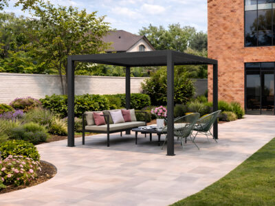 3x3m Black Pergola
