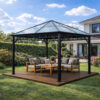 3x3m Garden Gazebo Polycarbonate roof Black frame (2) 3x3m Garden Gazebo Polycarbonate roof Black frame (2)