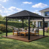 3x3m Garden Gazebo Steel roof Black frame (2) 3x3m Garden Gazebo Steel roof Black frame (2)