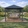 3x3m Garden Gazebo Steel roof Grey frame (1) 3x3m Garden Gazebo Steel roof Grey frame (1)
