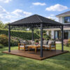3x3m Garden Gazebo Steel roof Grey frame (2) 3x3m Garden Gazebo Steel roof Grey frame (2)