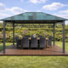3x4m Garden Gazebo Polycarbonate roof Grey frame (1) 3x4m Garden Gazebo Polycarbonate roof Grey frame (1)