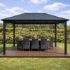 3x4m Garden Gazebo Steel roof Black frame (1) 3x4m Garden Gazebo Steel roof Black frame (1)