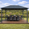 3x4m Garden Gazebo Steel roof Grey frame (1) 3x4m Garden Gazebo Steel roof Grey frame (1)