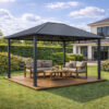 3x4m Garden Gazebo Steel roof Grey frame (2) 3x4m Garden Gazebo Steel roof Grey frame (2)