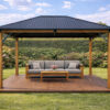 3x4m Garden Gazebo Steel roof Wood Effect frame (1) 3x4m Garden Gazebo Steel roof Wood Effect frame (1)