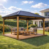 3x4m Garden Gazebo Steel roof Wood Effect frame (2) 3x4m Garden Gazebo Steel roof Wood Effect frame (2)