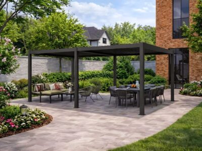 3x6m Black Pergola