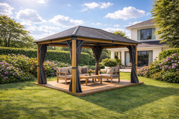 Steel roof 3×4 wood grey curtain Steel roof 3×4 wood grey curtain