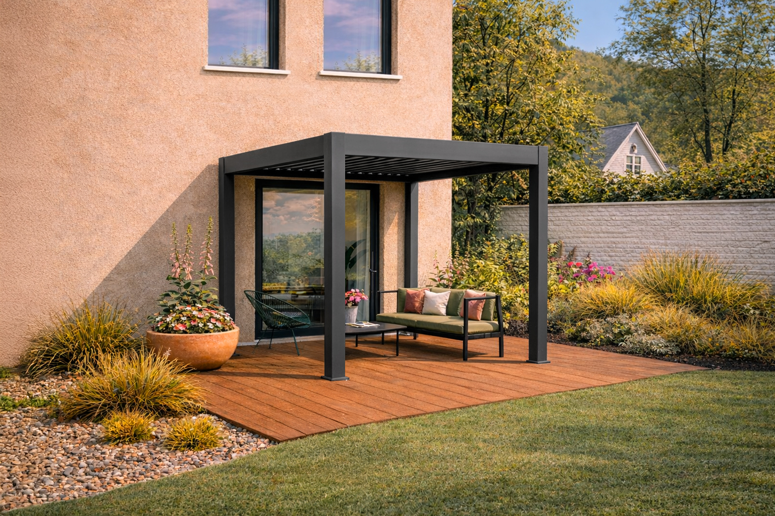 Pergola-Roof-Grey-Flush