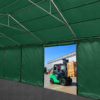 Inside green storage tent Inside green storage tent